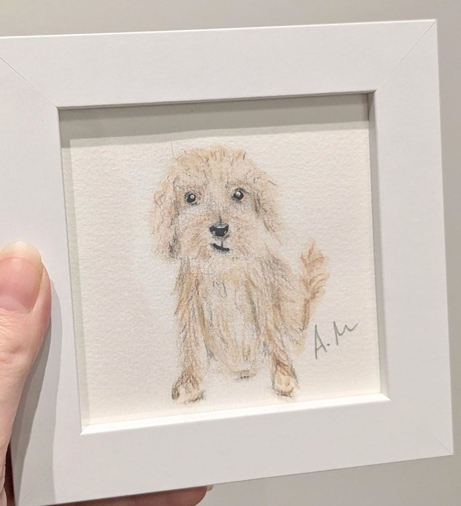 Original Doodle Dog Painting 