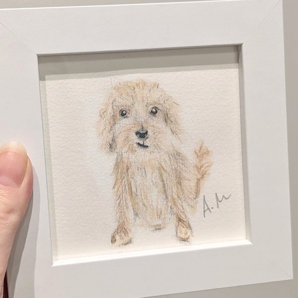 Original Doodle Dog Painting 