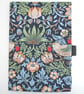 Book Cover A5 Notebook With Pen Holder William Morris Strawberry Thief Bird Blue - Image 2