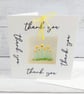 Thank You Card with Removeable Fused Glass Flowers Hanging Decoration