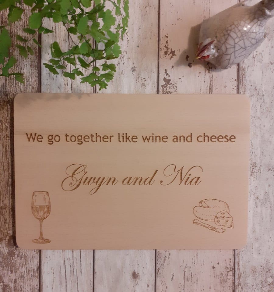 Personalised Cheese Board Anniversary Gift Custom Cutting board Weddings Gift 