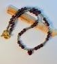 Sage Amethyst Necklace With Faceted Glass & Swarovski Heart - Handmade In Devon - Image 3