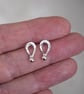 Studs, Small Silver Teardrop Ear Studs, Silver Stud Earrings - Image 10