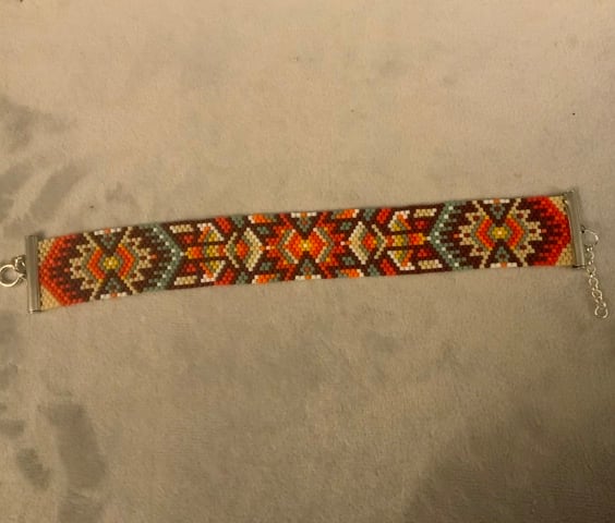 Aztec Design Beaded Bracelet