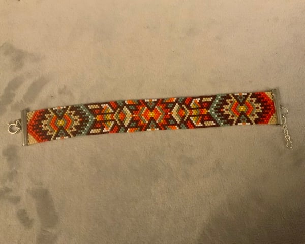 Aztec Design Beaded Bracelet