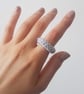 Women's One Size Stretch Hand Knitted Statement Textile Rope Rings - Image 3