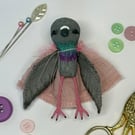 Fancy Pigeon Spun Cotton Miniature Art Doll Paloma