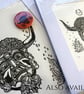 Dorset Ooser - Ltd. Ed. Lino Print - Black on Red design - Image 4