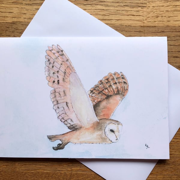 A5 blank card of Bodrifty Barn Owl - 