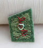 Hand made green heart brooch - Image 1