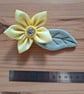Handmade kanzashi fabric flower brooch - Image 3