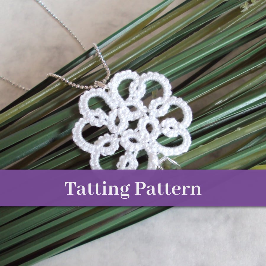PDF Tatting Pattern - 'Christina' Pendant - Intermediate