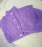 Patterned Cardigan and Hat for a Baby Girl, Baby Clothes, Baby Shower Gift - Image 5