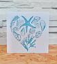 Coastal Heart Card - valentine wedding anniversary engagement