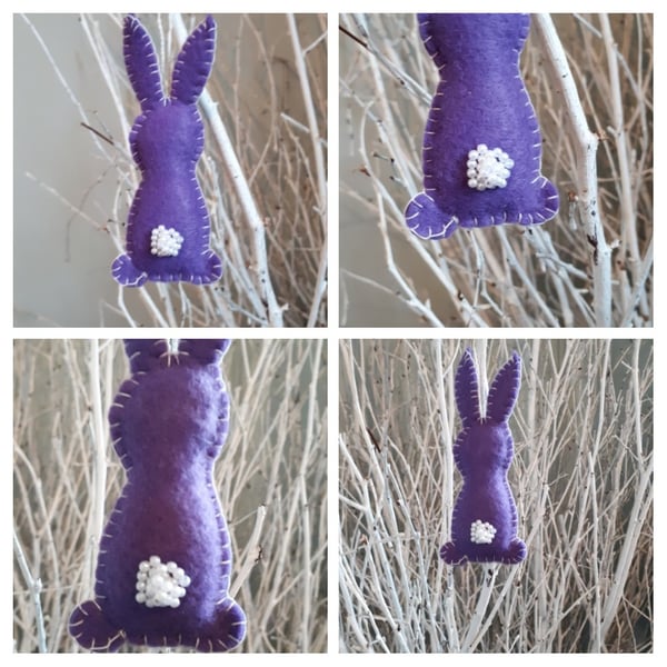 Easter bunny purple hanging decoration.