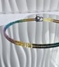 Rainbow Hematite Beaded Necklace Minimalist Gradient Statement Jewellery - Image 1