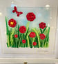 Red flowers- fused glass meadows picture - Image 1