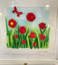 Red flowers- fused glass meadows picture