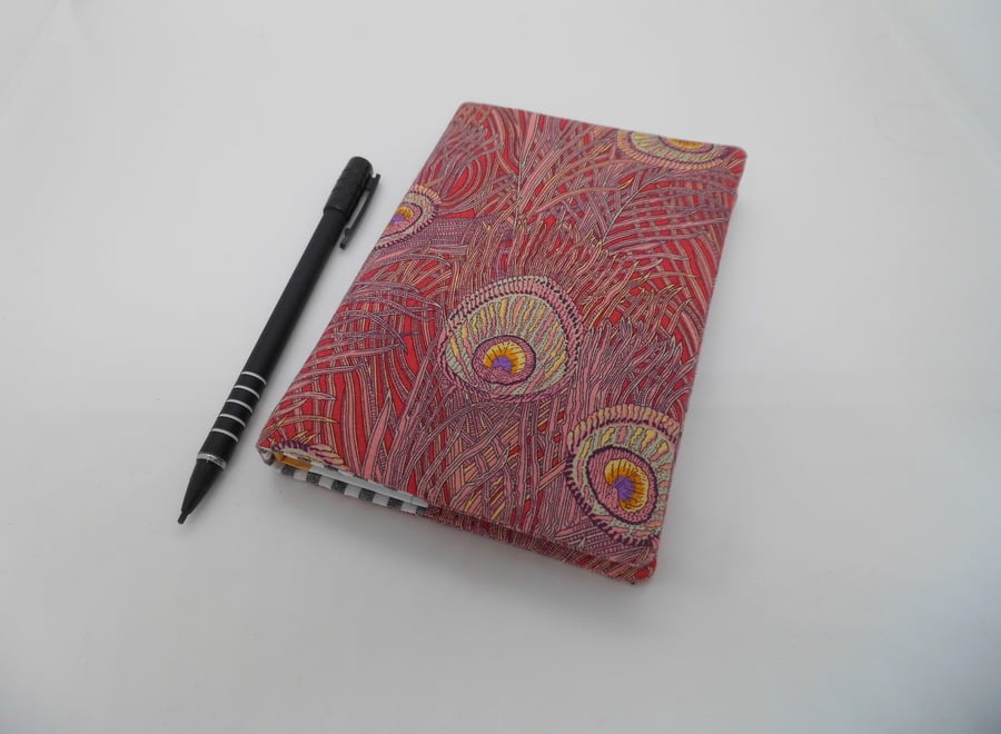 Notebook with fabric slip cover pink