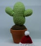 Crochet Cactus desert style, Christmas Cactus with removeable Santa hat.  - Image 3