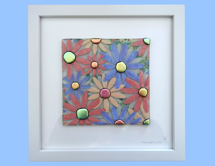 Handmade Fused Glass 'Meadow' Picture