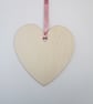 Pink floral cottage chic wood decoupage heart hanging decoration - Image 3