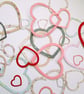 3 sizes of assorted heart outline die cuts, card embellishments or toppers
