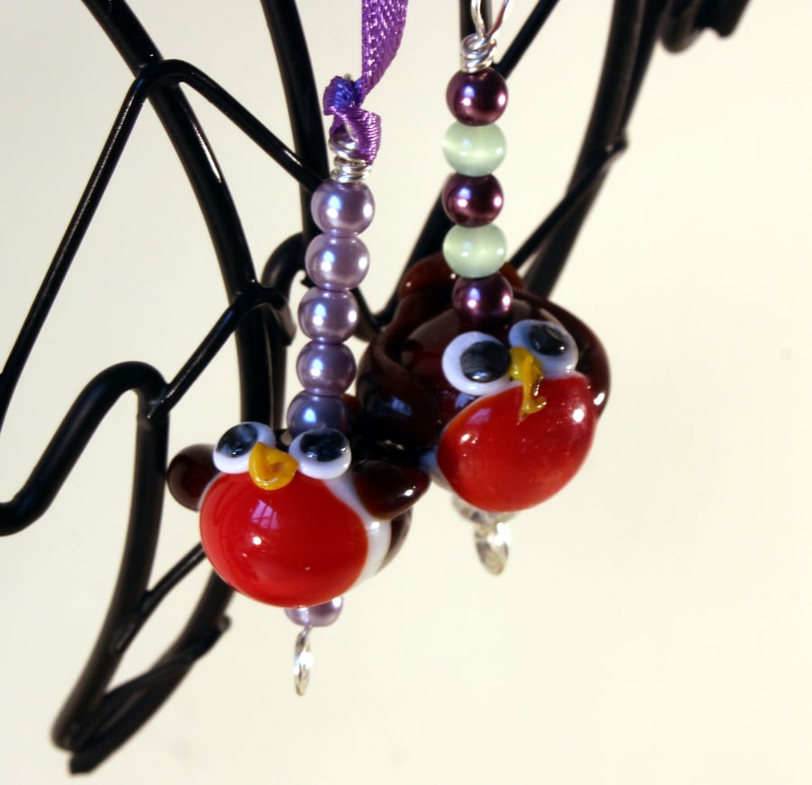 Lampwork Glass Robin Decoration