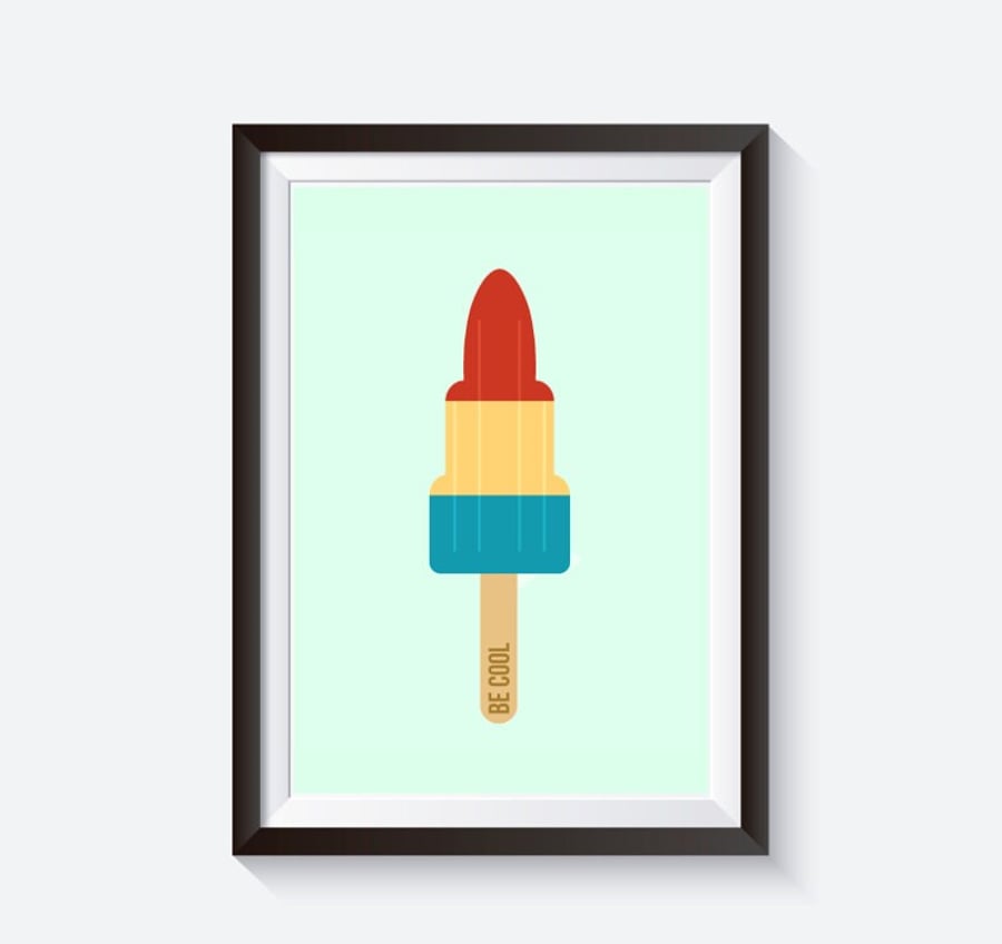Ice cream illustration, rocket popsicle illustration, summer ice cream print