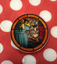 Stained glass window style pin brooch - Milly and sunflowers