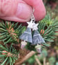 Silver and jade Christmas tree earrings - Image 6