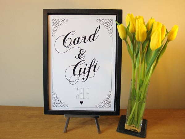 Card & Gift Table - A4 Wedding Sign