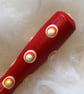 Hand painted red spotty dotty needle grip tool for needle felting - Image 2