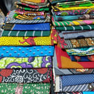 African Print fabrics, Ankara fabric Print, 30 random pieces of  scrap fabrics. 