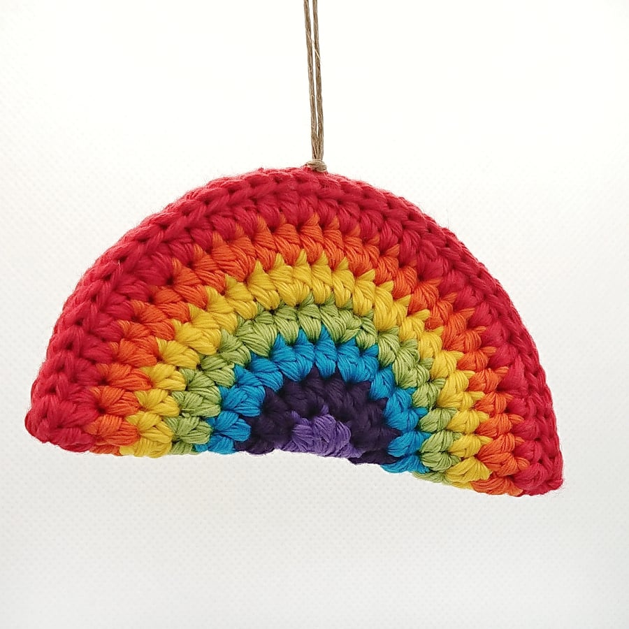Crochet Rainbow - Hanging Decoration (Paintbox Yarn)