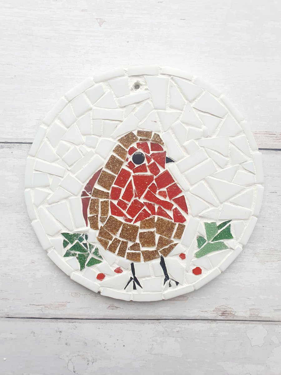 Robin Mosaic, Handmade Robin, Robin Art, Bird Gifts, Mosaic Robin, Robin 
