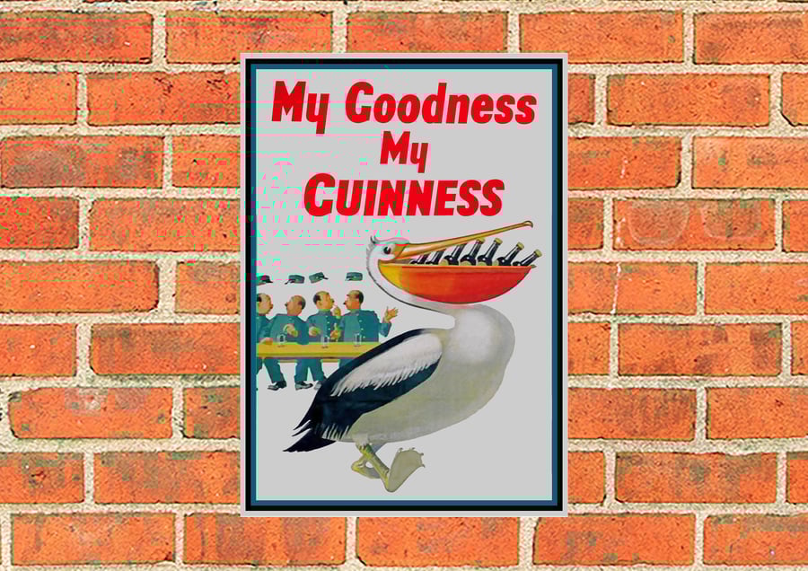 Guinness metal sign. Toucan and zookeepers. Perfect for Home Bars and Mancaves