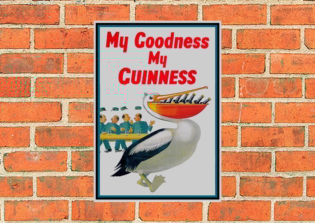 Guinness metal sign. Toucan and zookeepers. Perfect for Home Bars and Mancaves