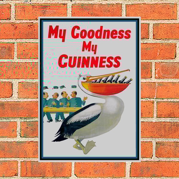 Guinness metal sign. Toucan and zookeepers. Perfect for Home Bars and Mancaves
