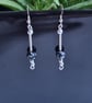 Natural Snowflake Obsidian & 925 Silver Dangle Earrings Gift Crystal Jewellery - Image 4