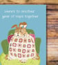 Anniversary Card cute funny anniversary Hare family illustrations