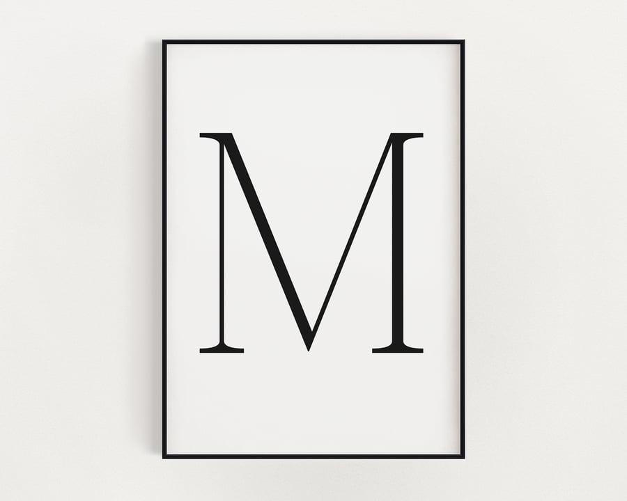 LETTER M PRINT, Minimalist Wall Art, Letter M Printable, Letter Wall Decor