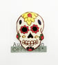Sugar Skull Ceramic Brooch - Image 1