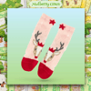 Reduced - Pale Pink Rudolph Socks 