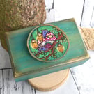 The dragon house box. Wood slice trinket chest.