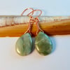 Tree Agate & Copper Teardrop Earrings - Birthday, Anniversary, Gifts For Her
