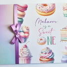 Candyland watercolour pastel birthday guest book, sweet one guest book, gift