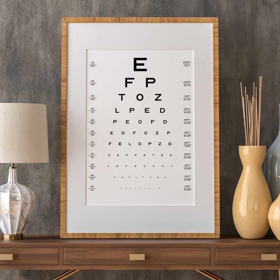 Eyesight test chart print - Folksy