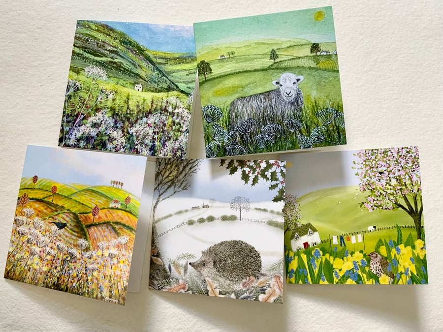 Landscapes, blank greetings card pack