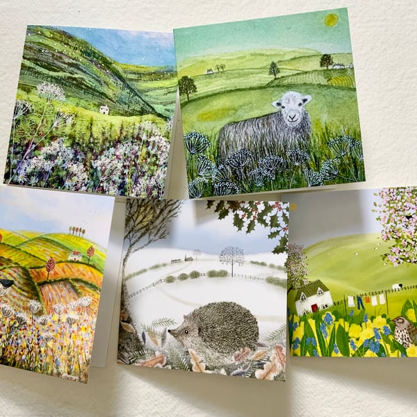 Landscapes, blank greetings card pack